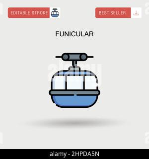 Funicular Simple vector icon. Stock Vector