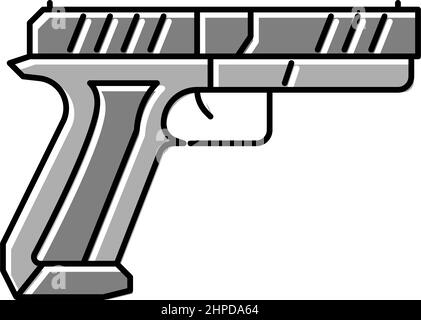 Vecteur Stock Gan. Firearms. A pistol weapon close-up. Gan isolated on  white background. Vector illustration.