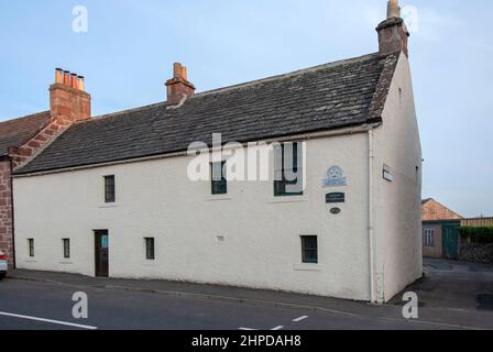 Birthplace of Sir James Matthew J.M. Barrie Brechin Road Kirriemuir Angus Scotland United Kingdom exterior view 19th century cream white roughcast two Stock Photo