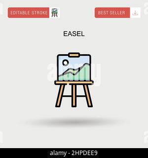 A set of icons, drawing tools, a wooden easel with paints and brushes, a  vector illustration in cartoon style on a white background 9734601 Vector  Art at Vecteezy