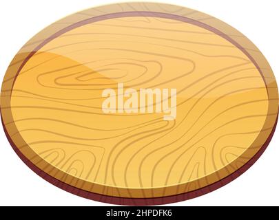 Wooden oval tablet. Textured board, frame, tablet. Wooden Button, Game assets, ui interface, menu. Stock Vector