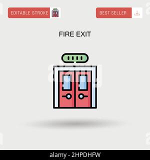 Fire exit Simple vector icon. Stock Vector