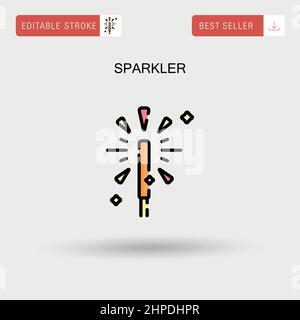 Sparkler Simple vector icon. Stock Vector