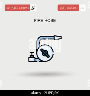 Fire hose Simple vector icon. Stock Vector