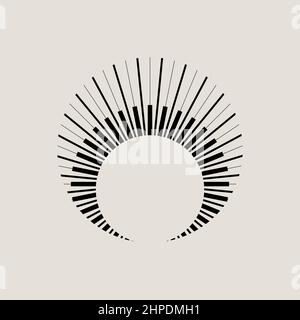 Retro logo element with rays Stock Vector
