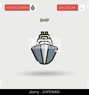 Ship Simple vector icon. Stock Vector