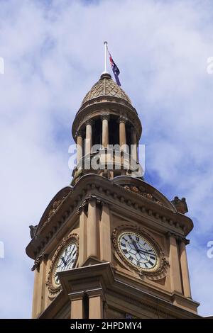 Close Up of Sydney's Town Hall Tower Stock Photo