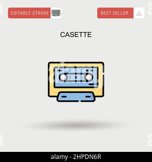 Casette Simple vector icon. Stock Vector