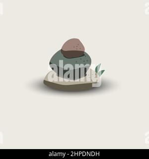 Stack of stones, harmony and balance icon Stock Vector