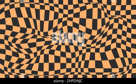 Checkered background with distorted squares Stock Vector