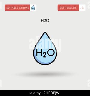 H2o Simple vector icon. Stock Vector