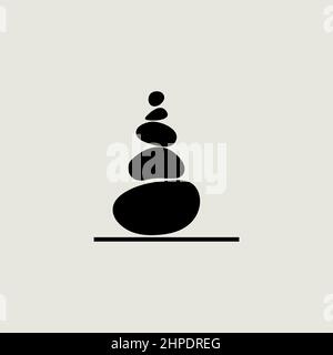 Life coaching, balance icon. Stack of stones Stock Vector