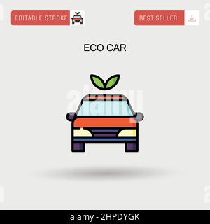 Eco car Simple vector icon. Stock Vector