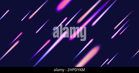 abstract vector background with lights from comets falling and creating texture Stock Vector