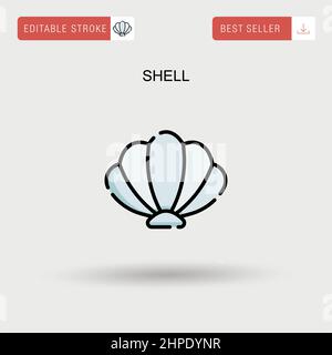 Shell Simple vector icon. Stock Vector