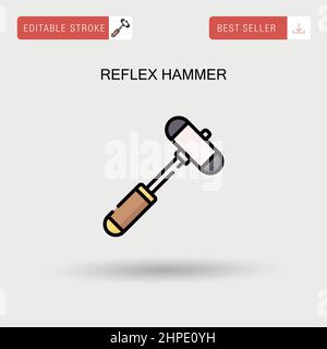 Reflex hammer Simple vector icon. Stock Vector