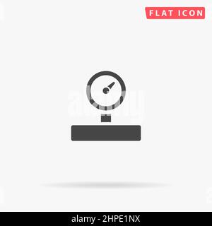 Barometer flat vector icon. Hand drawn style design illustrations. Stock Vector