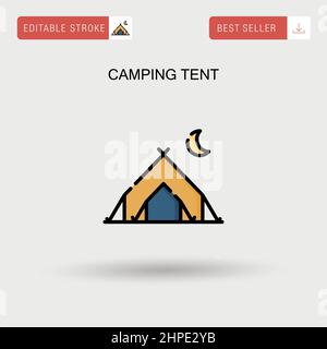 Camping tent Simple vector icon. Stock Vector