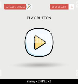 Play button click app icon. UI/UX user interface. Multimedia player ...