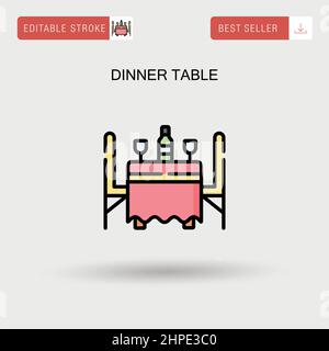Dinner table Simple vector icon Stock Vector Image & Art - Alamy