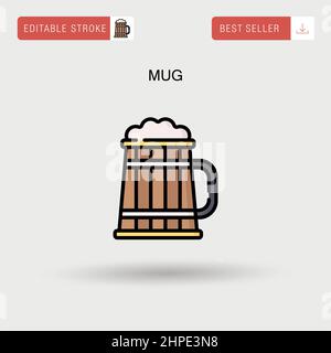 Mug Simple vector icon. Stock Vector