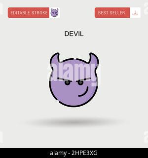 Devil Simple vector icon. Stock Vector
