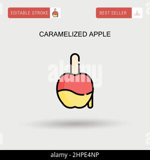 Caramelized apple Simple vector icon. Stock Vector