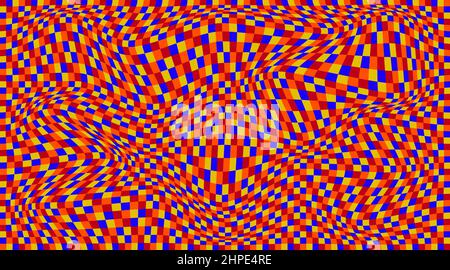 Checkered background with distorted squares Stock Vector
