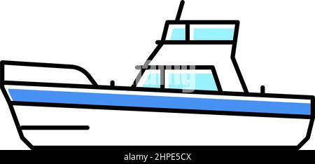 cabin cruiser boat color icon vector illustration Stock Vector Image ...