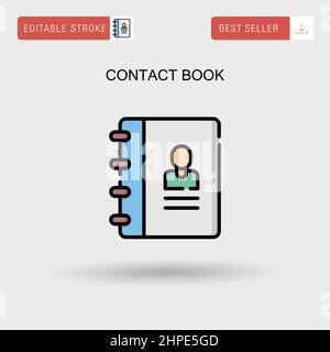 Contact book Simple vector icon. Stock Vector