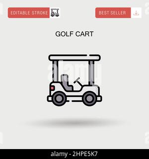 Golf cart Simple vector icon. Stock Vector