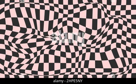 Checkered background with distorted squares Stock Vector