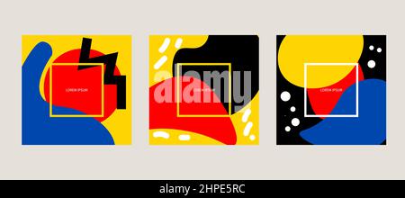 Set of square templates for social networks Stock Vector