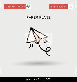 Paper plane Simple vector icon. Stock Vector