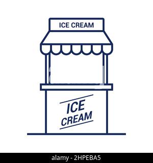 ice cream kiosk icon on white background. flat vector illustration. Stock Vector