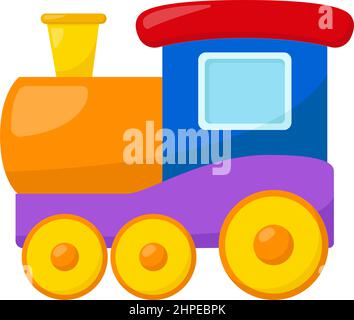Kid toy train, vector illustration Stock Vector