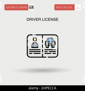 Driver license Simple vector icon. Stock Vector