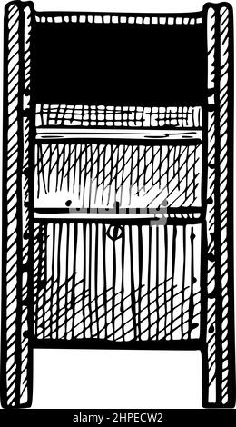 Mailbox sketched isolated. Vintage letterbox in hand drawn style. Engraved design mail slot for poster, print, book illustration, logo, icon, tattoo. Stock Vector