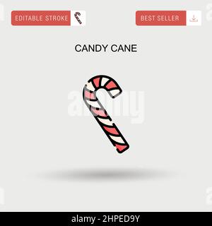 Candy cane Simple vector icon. Stock Vector