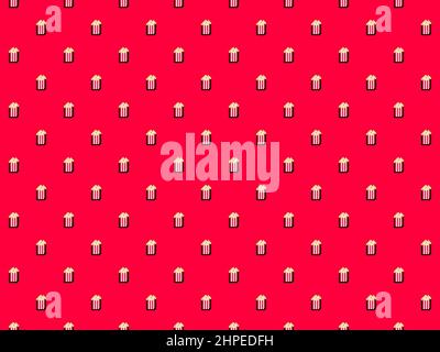Pixel popcorn background - high resolution seamless pattern Stock Photo