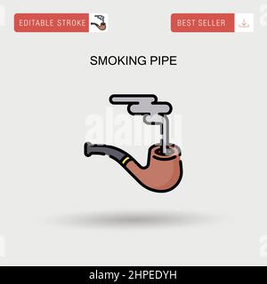 Smoking pipe Simple vector icon. Stock Vector