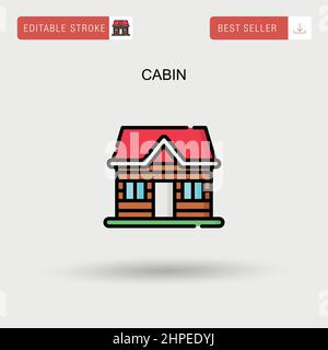 Cabin Simple vector icon. Stock Vector