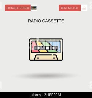 Radio cassette Simple vector icon. Stock Vector
