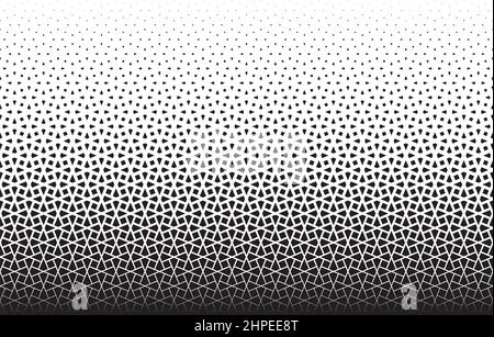 Geometric pattern of black figures on a white background. Seamless in one direction. Option with a middle fade out. Stock Vector