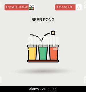 Beer pong Simple vector icon. Stock Vector