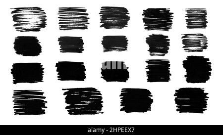 Strokes. Grunge design elements. Rectangular text boxes, speech bubbles.Distress messy texture banners. Stock Vector