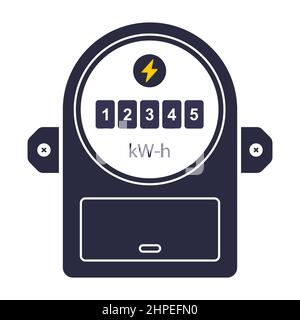 device icon for measuring electricity consumption. flat vector illustration Stock Vector