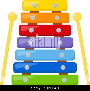 Kid toy xylophone, vector illustration Stock Vector
