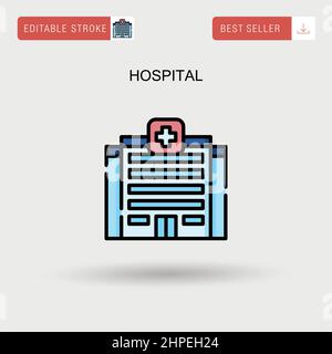 Hospital Simple vector icon. Stock Vector