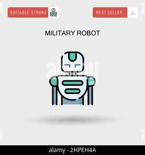 Military robot Simple vector icon. Stock Vector